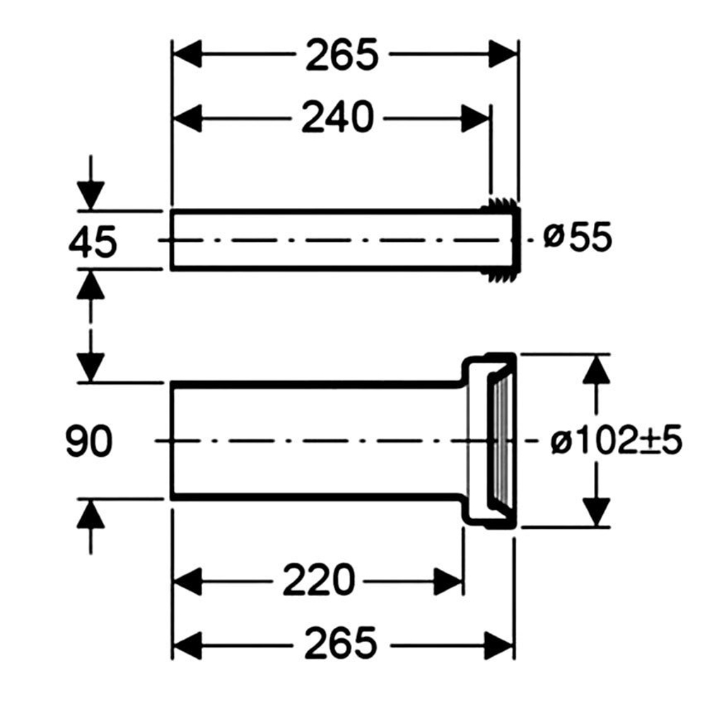 Соединительный комплект Geberit для подвесного унитаза из ПНД