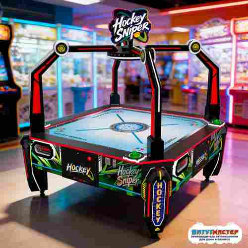 Аэрохоккей коммерческий четырёхместный «Схватка», 203×203×225 см