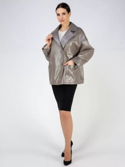 Кожаная куртка демисезонная оверсайз пиджак