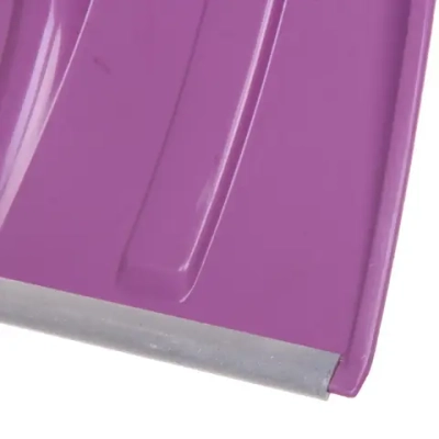 Лопата снеговая пластиковая 380*365мм, цветная, с алюм.планкой, с металл. крашеным.черенком и V-ручкой d=32