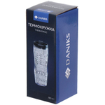 Термокружка пластик, 0.38 л, Daniks, Газета, YYCF001-18