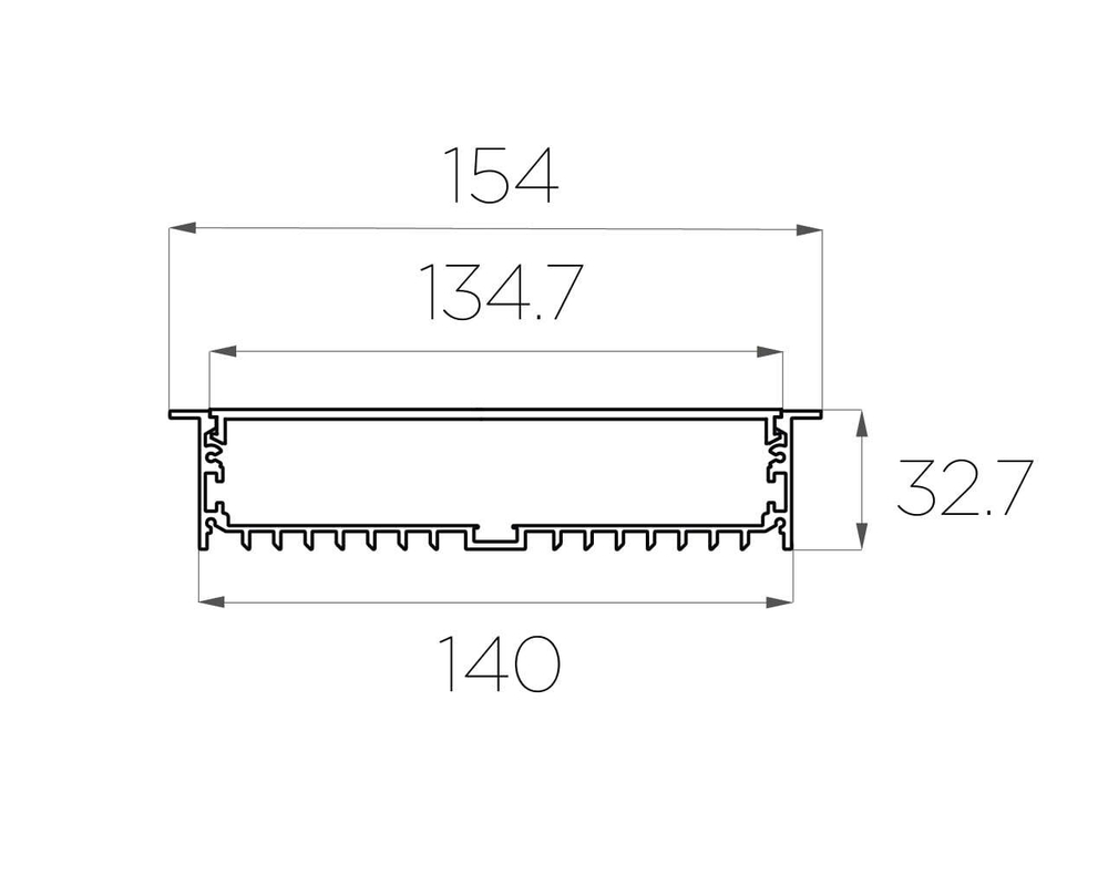 Профиль врезной алюминиевый LC-LPV-32154-2 Anod