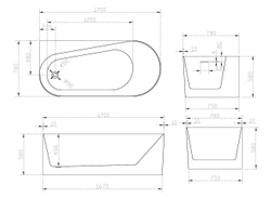 Акриловая ванна ABBER AB9496-1.7 L белая