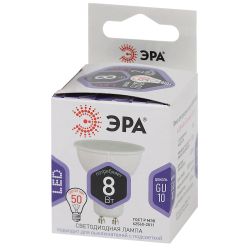 Лампа светодиодная ЭРА STD LED MR16-8W-860-GU10 GU10 8Вт софит холодный дневной свет | Лампы cветодиодные Точечные (Софиты) (MR, PAR)