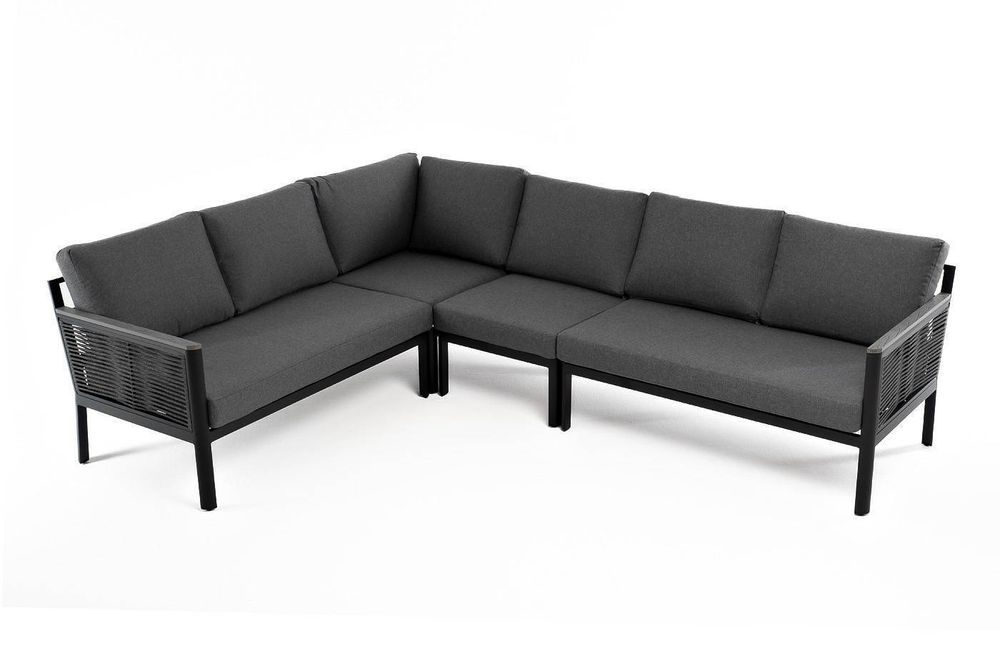 "Париж" угловой модульный диван, каркас из алюминия, цвет серый