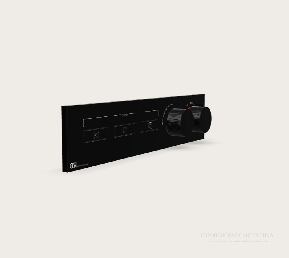 Термостат Gessi HI-FI, до 3-х функций одновременно, встраиваемый, цвет Black Metal Brushed PVD