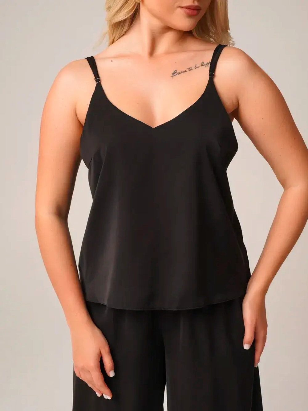 Пижама с брюками шелковая