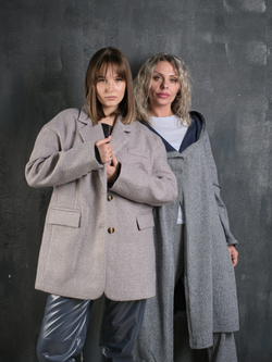 Жакет - полупальто/дымчато -лиловый