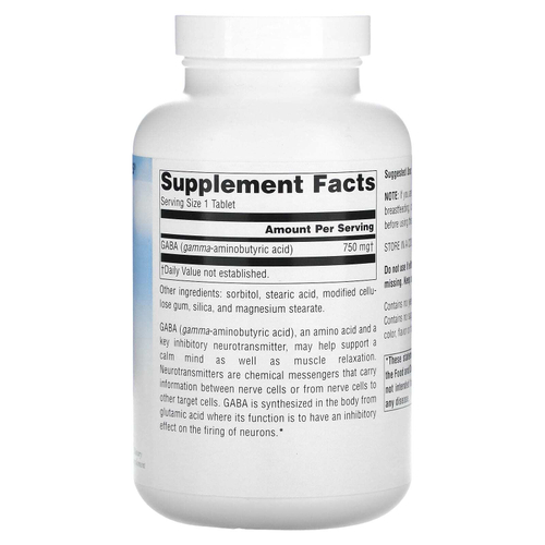 Source Naturals, Serene Science®, ГАМК, 750 мг, 180 таблеток