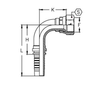 Фитинг DN 06 JIC (Г) 9/16 (90)