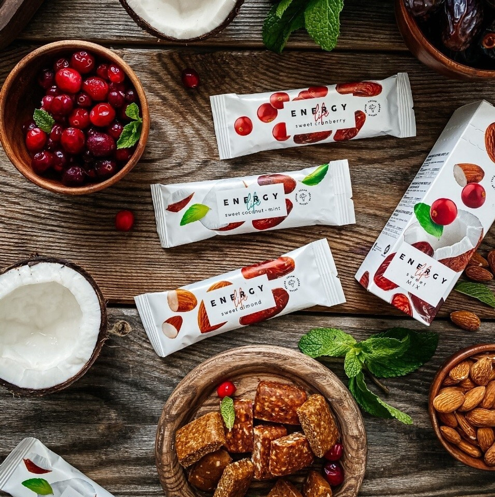 Energy Life Фруктовые батончики "Финиковый МИКС" 3шт по 40гр