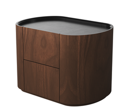 Тумба прикроватная Lagom 2 ящика ширина 60 см (орех, черный)