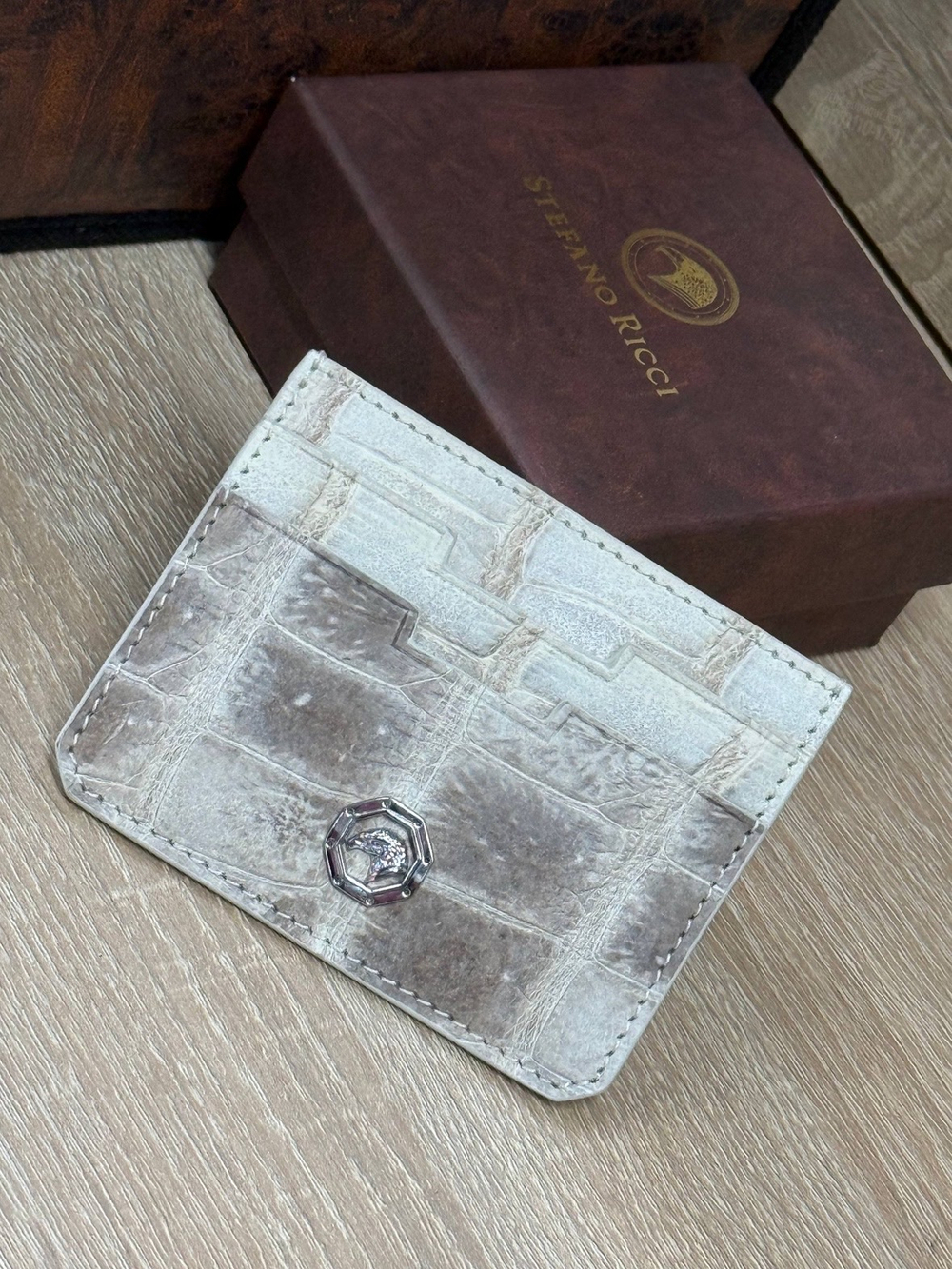 Картхолдер Stefano Ricci из кожи крокодила