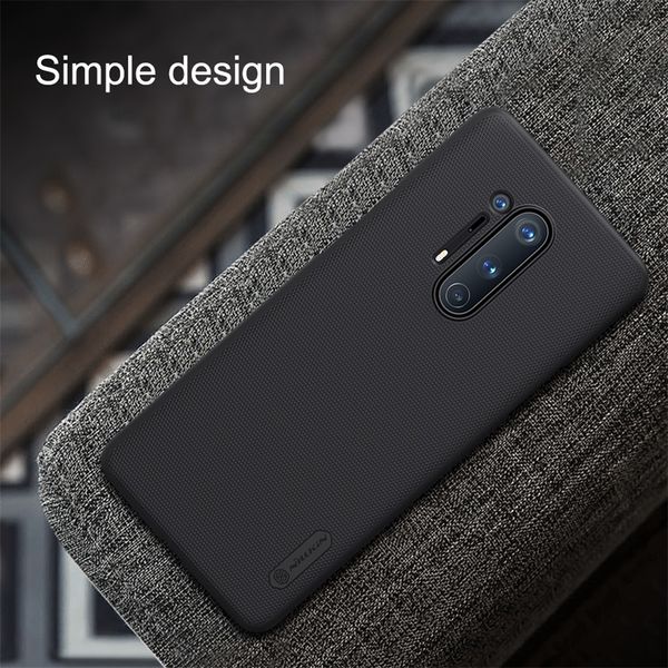 Пластиковый чехол-бампер Nillkin Super Frosted Shield для One Plus 8 Pro (синий)