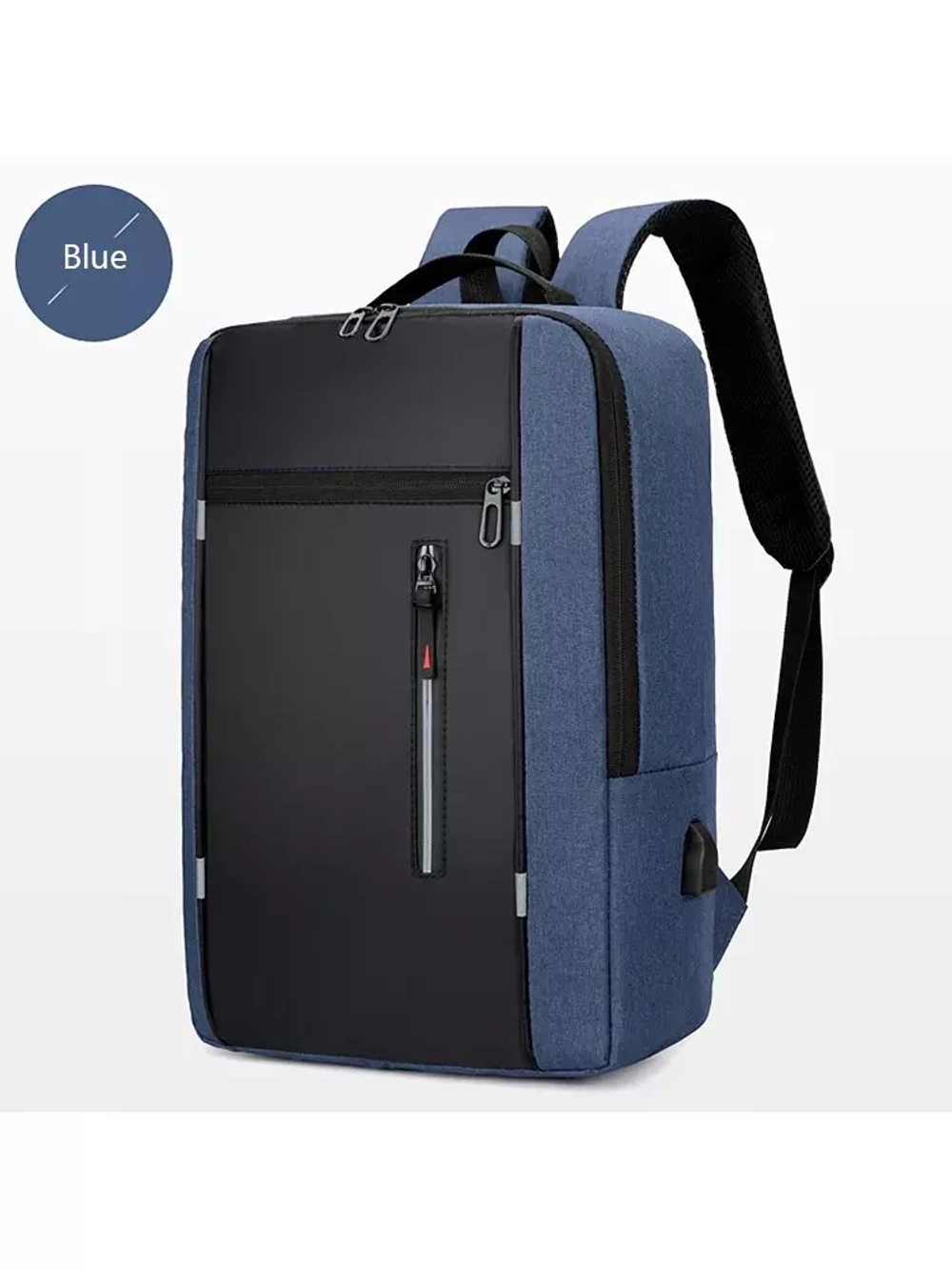 Рюкзак 15,6- дюймов с USB чёрно-синий