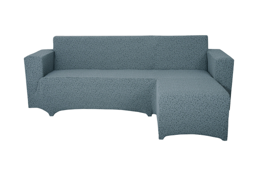 Чехол Жаккард на угловой диван с выступом справа, цвет Серый
