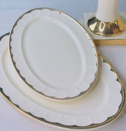 Lenardi 205-934 Набор из 2 овальных блюд 35,5см ИМПЕРИАЛ ЗОЛОТО в под.уп.(х12)Фарфор