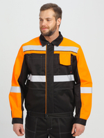 Костюм Вивантек-1 СОП К. (тк.Смесовая МВО,240) брюки, черный/оранжевый