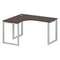Metal System Стол криволинейный левый на О-образном м/к БО.СА-3 (L) Венге Цаво/Металл Серый 1400*120
