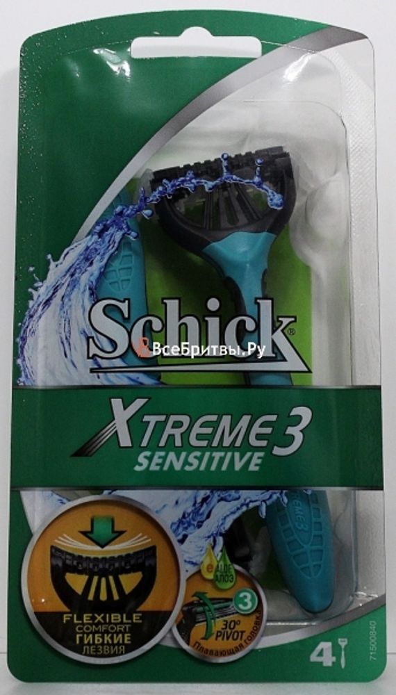 Schick одноразовые станки Xtreme-3 Sensitive 4 шт