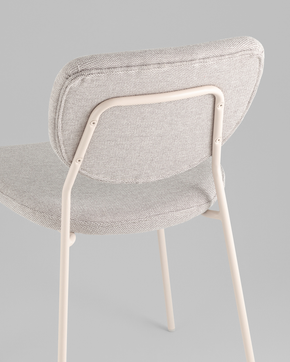 Стул обеденный Gigi шенилл серый белые ножки