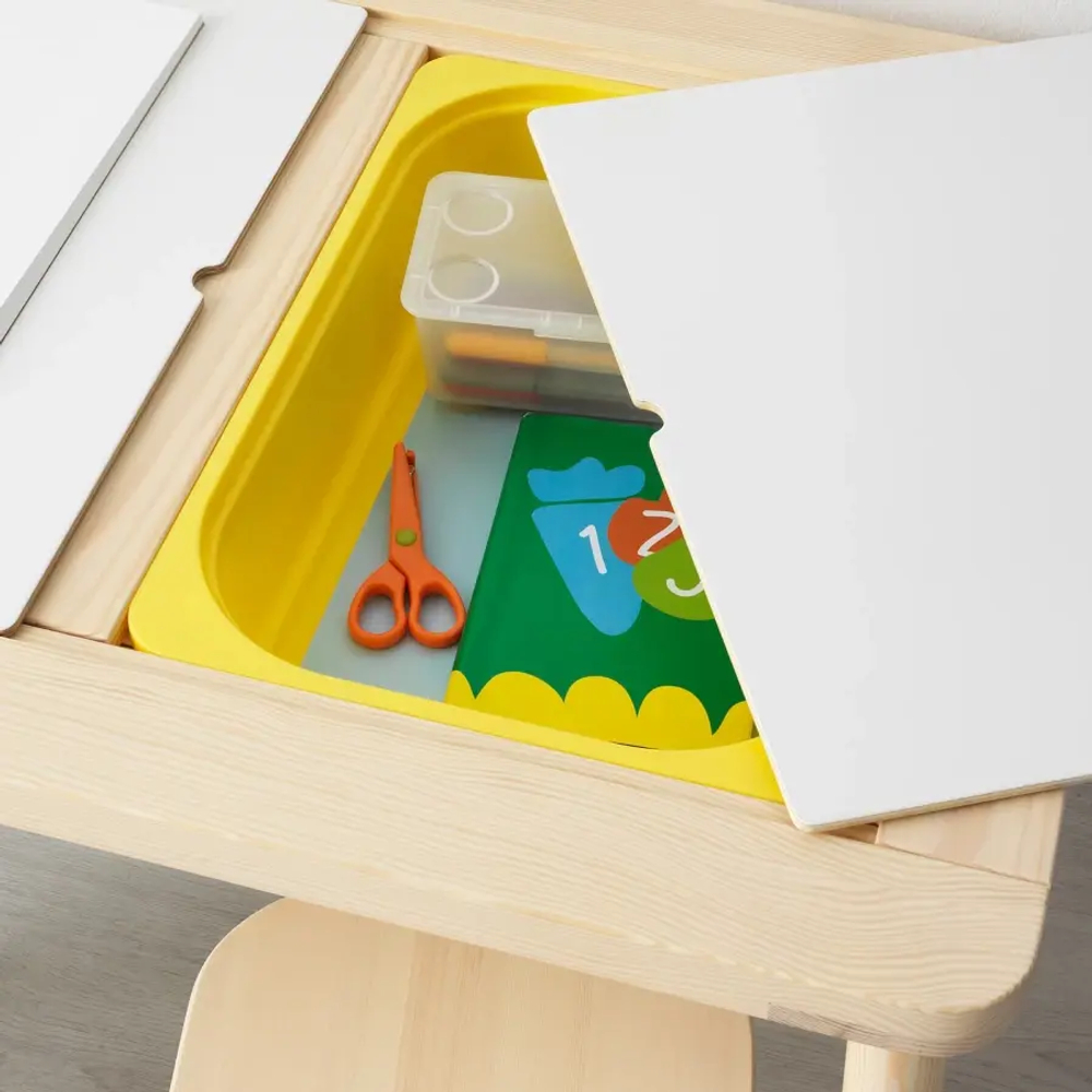 Стол детский - IKEA FLISAT/ФЛИСАТ ИКЕА, 83x58 см, под беленый дуб