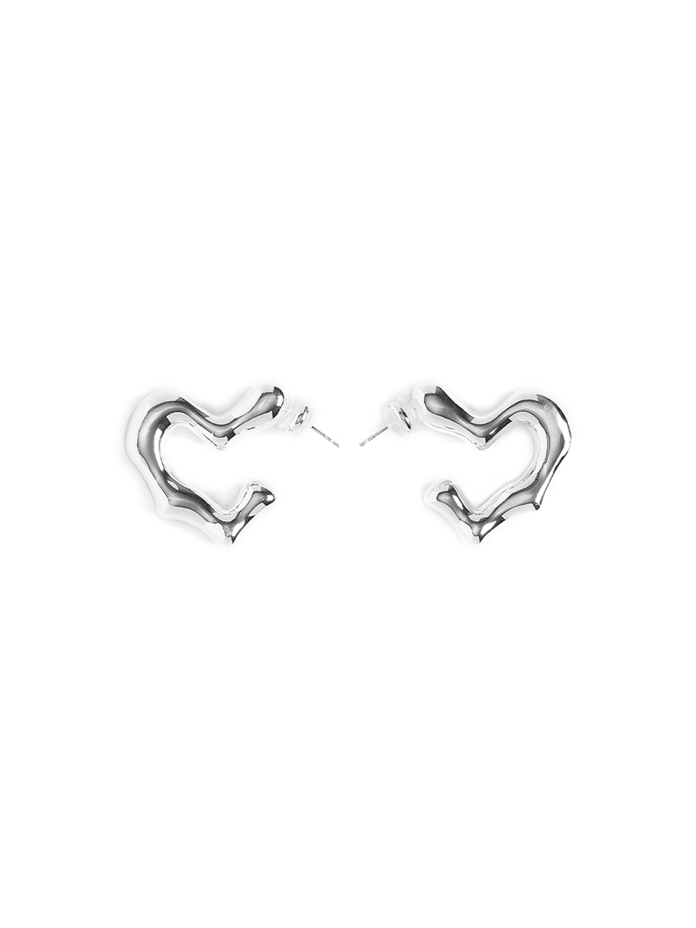 Серьги "Сrooked heart" Silver