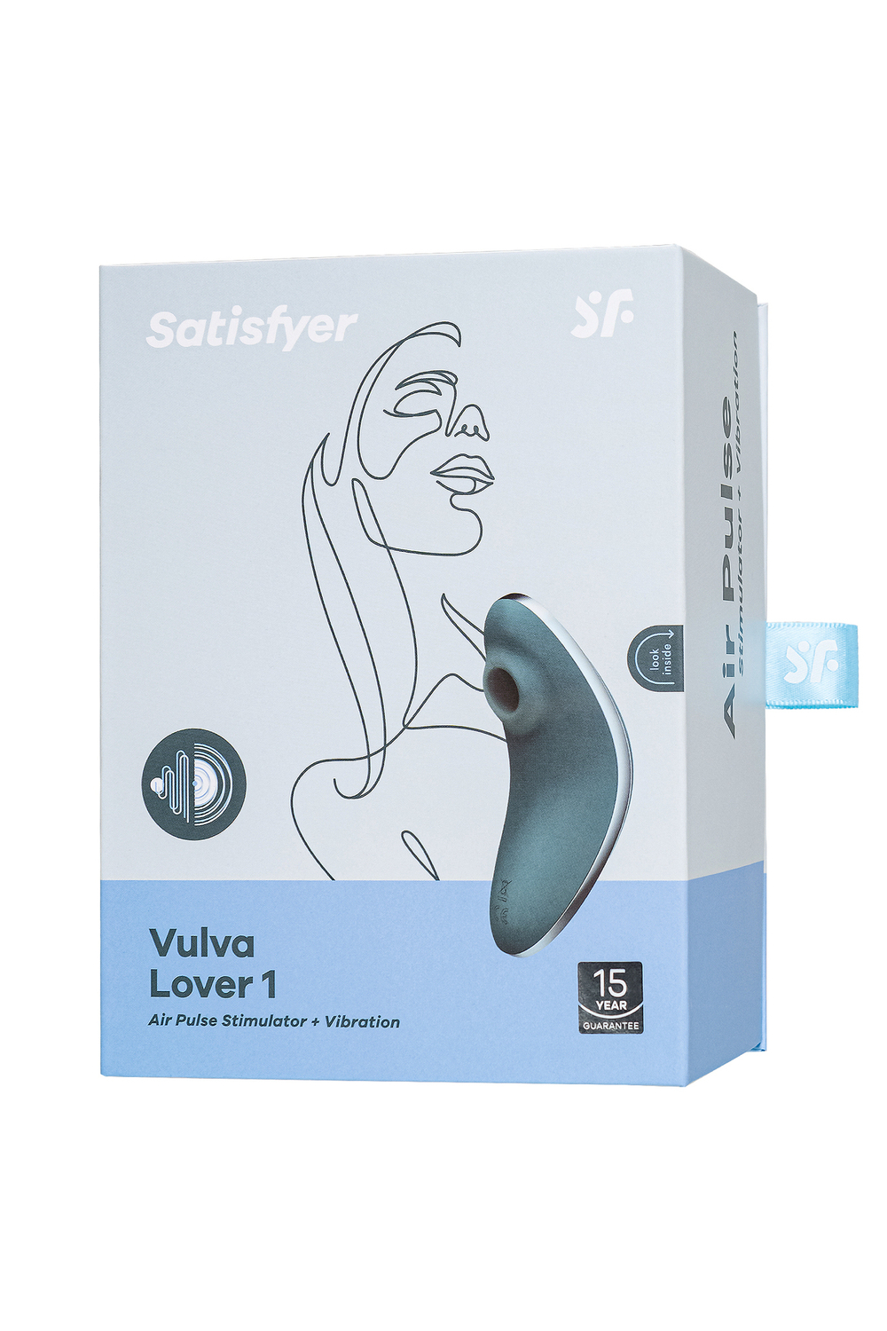 Вакуум-волновой бесконтактный стимулятор клитора Satisfyer Vulva Lover 1, силикон, синий