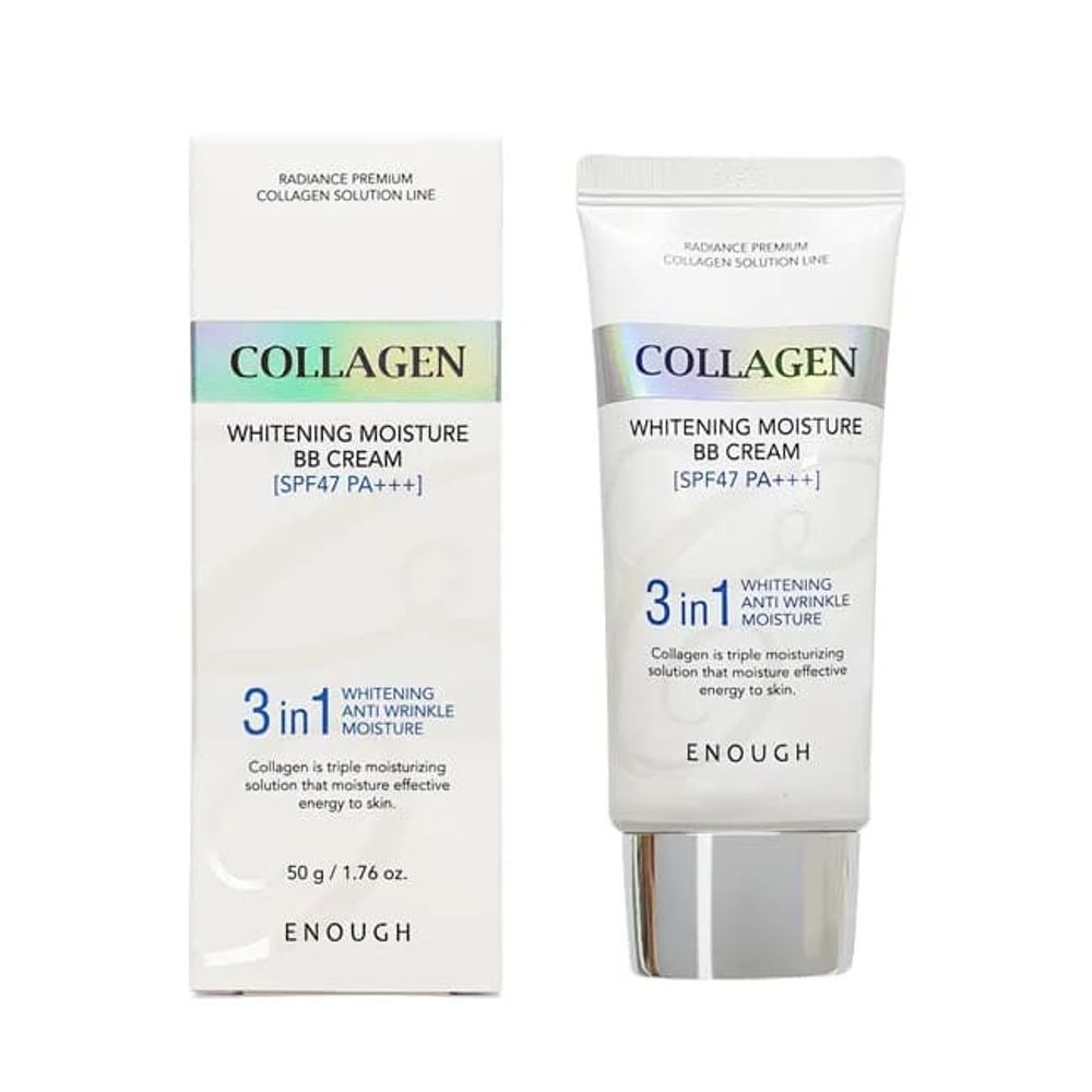 Крем BB Enough Collagen 3 in 1 Whitening Moisture SPF47 PA+++ увлажняющий с коллагеном Cream 50 г