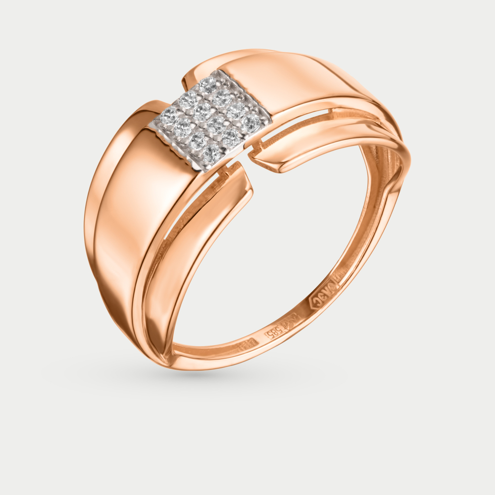 Кольцо для женщин из розового золота 585 пробы с фианитами (арт. 08-117665)