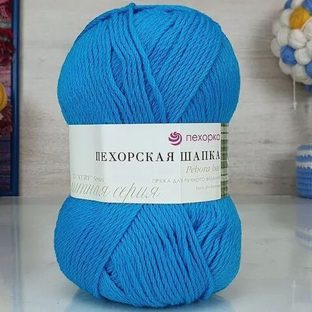 Пехорская шапка пряжа Пехорка 85%меринос.шерсть 15%акрил 5х100г/200м 583 бирюза