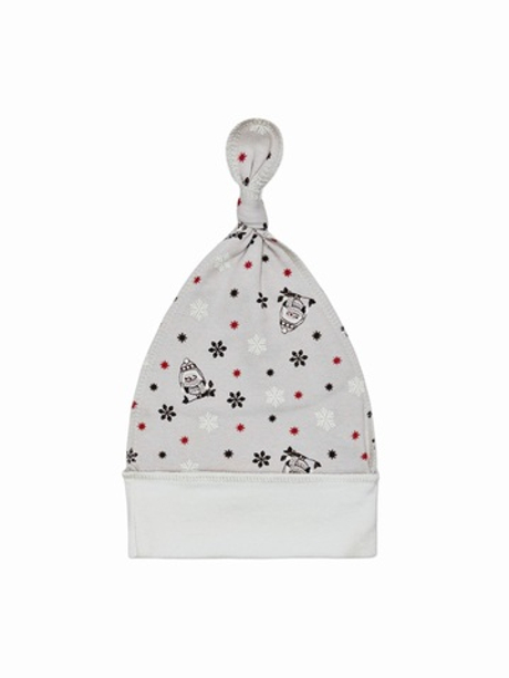 Шапочка-узелок (утепленная) Совушки gray