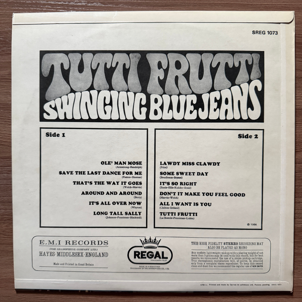 Swinging Blue Jeans ‎– Tutti Frutti (Англия 1967г.)