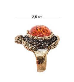 AM-2515 Кольцо «Черепаха морская» (латунь, янтарь)