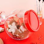 Банка для сыпучих продуктов, с красной крышкой, объем 2000 мл, стекло, PASABAHCE "БЕЛЛА", 80002СЛ1