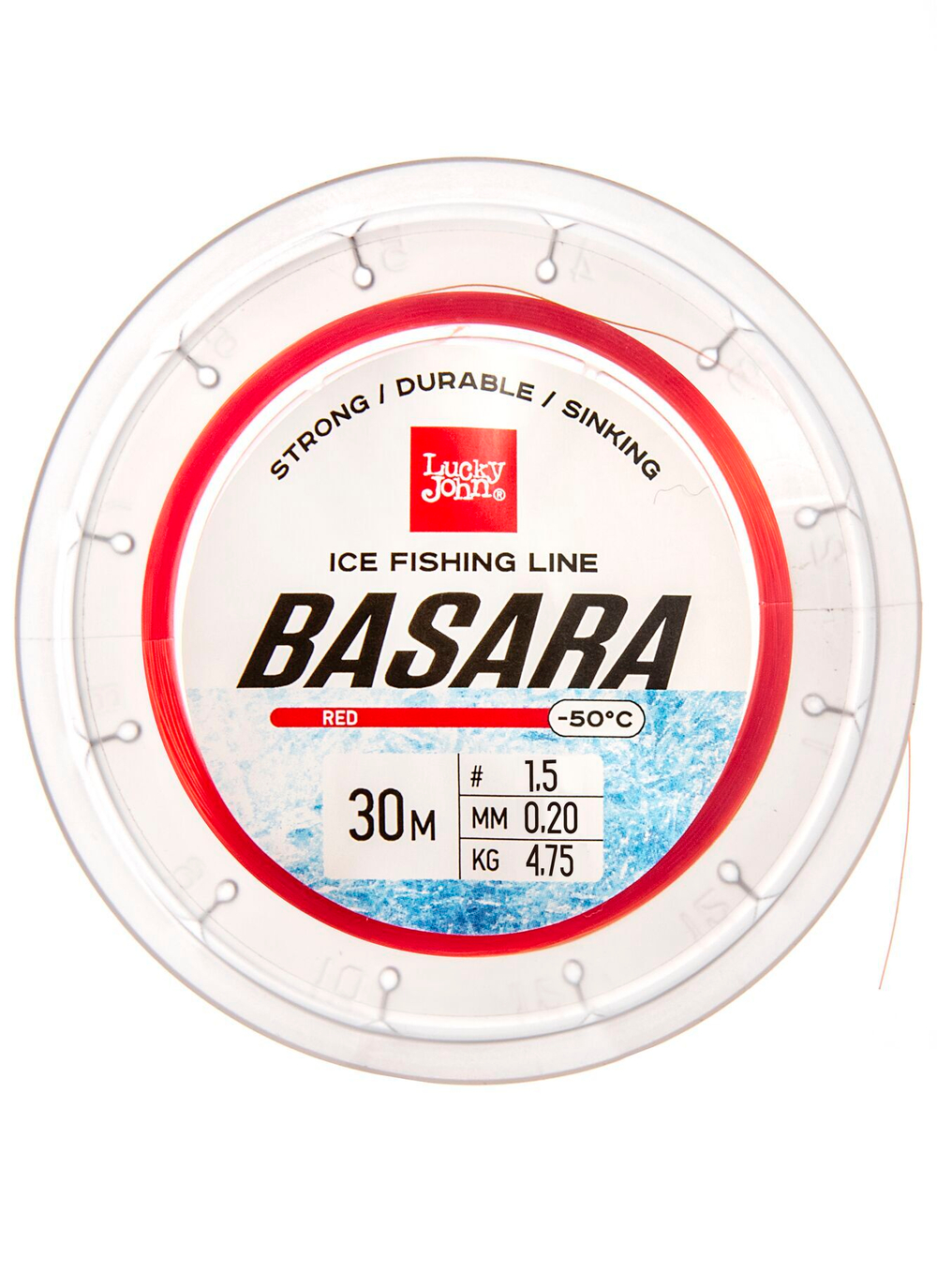 Леска монофильная зимняя Lucky John BASARA Red 30м, 0.20мм