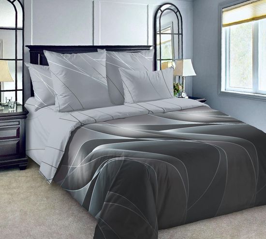 Евро комплект постельного белья Поток сатин