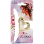 Заколка-краб для волос «AKS - DesignPRO», сердце, цвет золото и хром, 4*3см