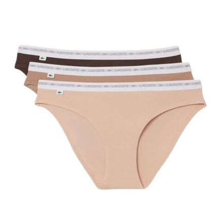 Спортивные трусы Lacoste Stretch Cotton 3P - biscuit/baguette/grume
