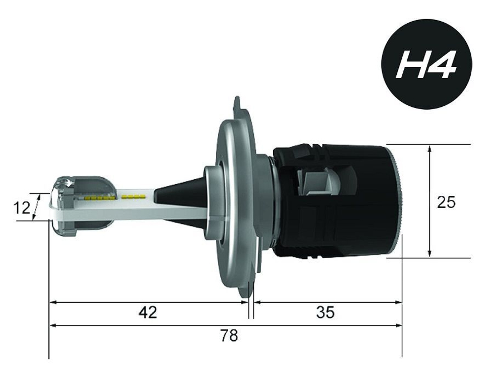 Светодиодные лампы H4 B6 CSP, 9-24V, 24W, 3600LM (комплект 2шт)