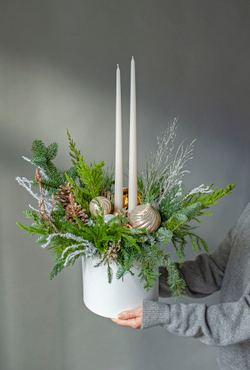 Новогодняя композиция Белое золото