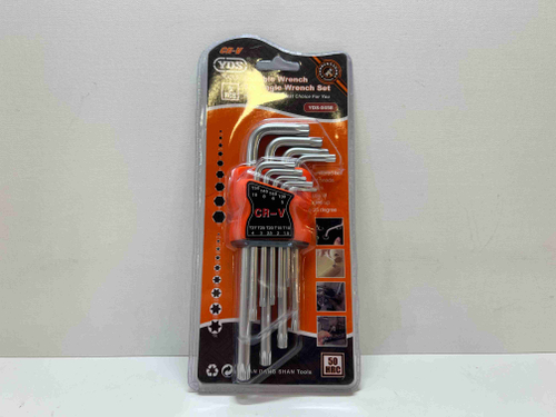 Набор (180 мм, сред) ключей TORX (Е-тип) коротких, CrV, T10 - T50, 9 шт. / YDS-0458-2