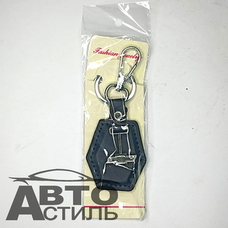 Брелок для ключей Кожа  ШЕВРОЛЕТ CHEVROLET  Ромб с металл эмблемой с 2ным карабином