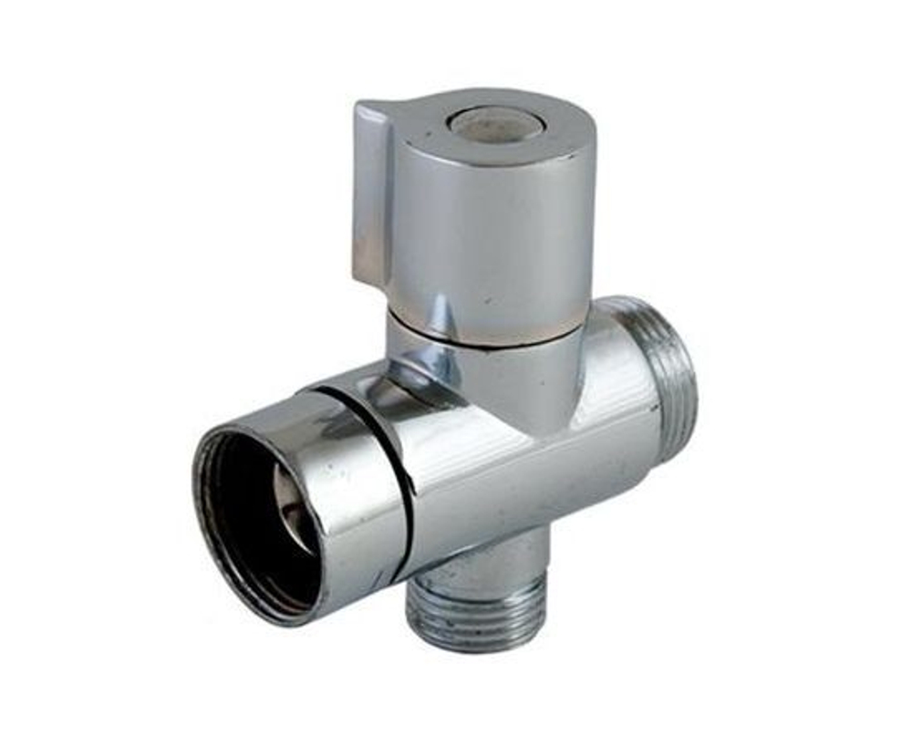 Дивертор для смесителя, поворотный, тип 1, хром, цинк