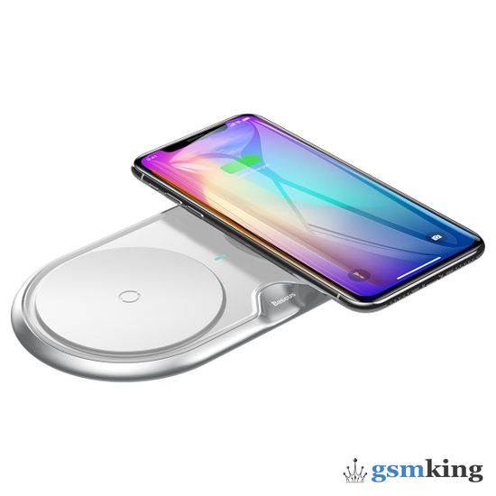 Baseus Dual Wireless Charger Metal Style White WXXHJ-AOS