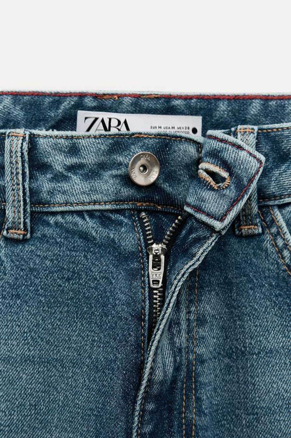 ZARA ДЖИНСЫ Z1975 RELAXED FIT СО СРЕДНЕЙ ПОСАДКОЙ, ВЫЦВЕТШИЙ СИНИЙ