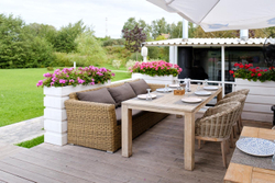 "Капучино" диван из искусственного ротанга трехместный, цвет соломенный