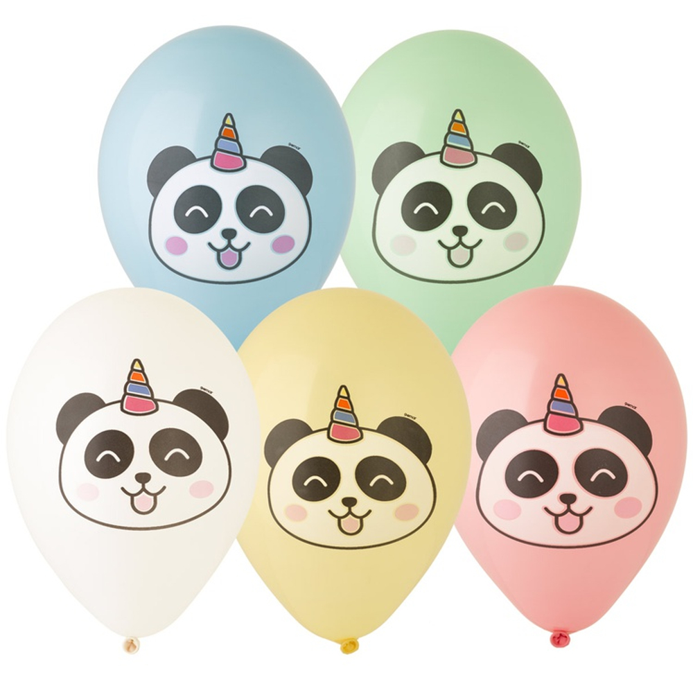 Шар латексный 35см Панда-Единорог (Ассорти)