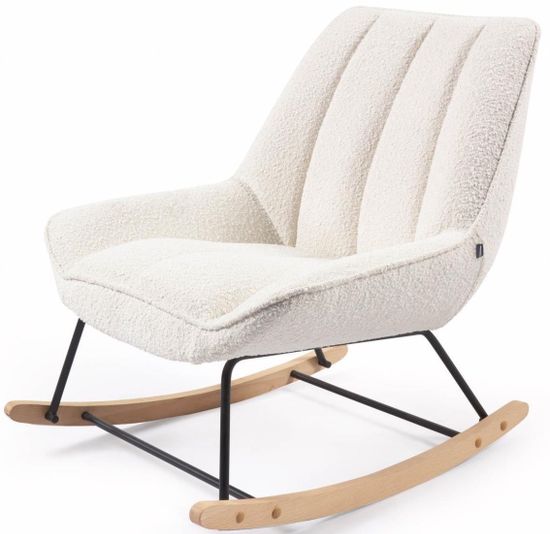 Кресло-качалка Marlina из ткани букле белого цвета Испания