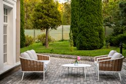 "Тоскана" лаунж-зона из искусственного ротанга, цвет соломенный